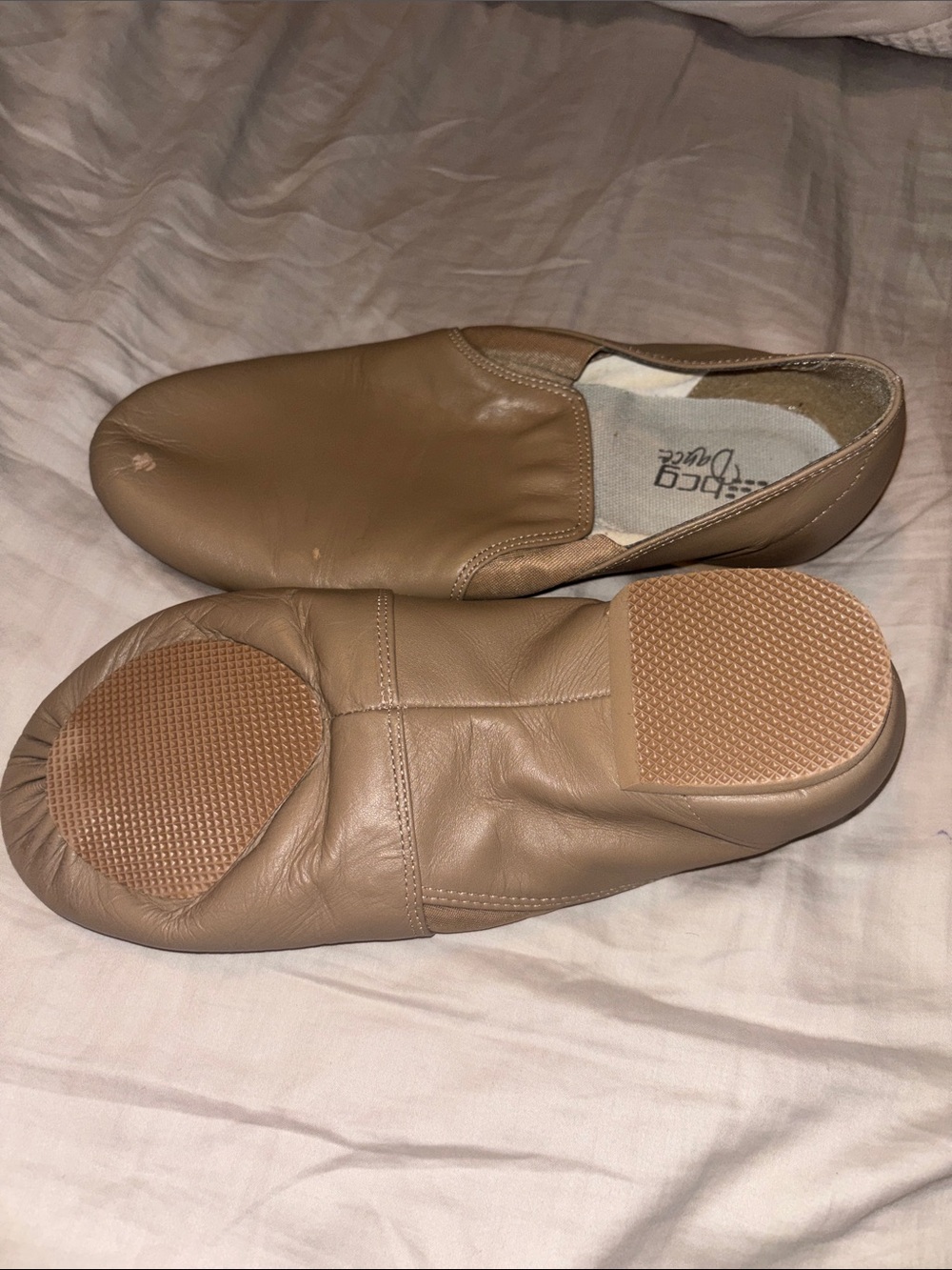 bcg Tan Slip-On Dance/Practice Loafers